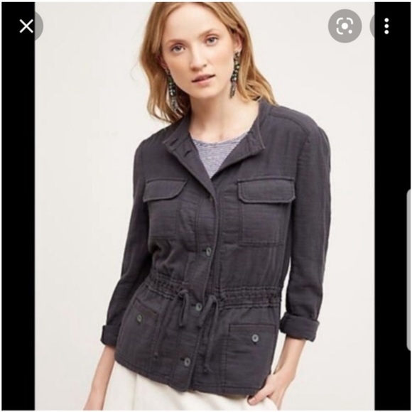 hei hei cotton utility cargo jacket with drawstring Medium - Picture 1 of 5